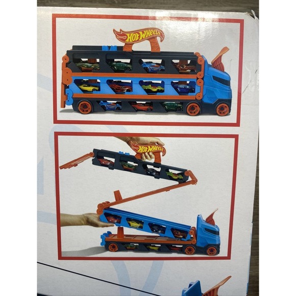 Hot Wheels City Speedway Hauler GVG37 Transforms Into 6 Ft. Long 2 Car Racetrack - Picture 11 of 16